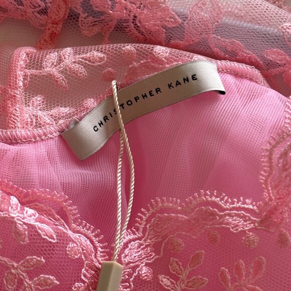 Christopher Kane Lace-trimmed Tulle Pink Top - Size 44IT/SZ 8 - NWT - Picture 3 of 15
